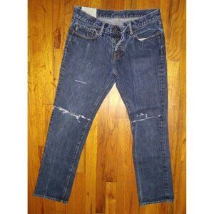 ABERCROMBIE & FITCH MENS Jeans Button Fly Distressed ripped 33x32 Y2k straight
